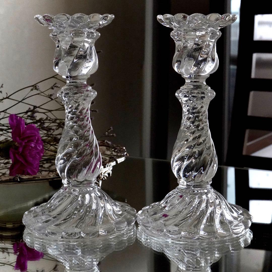 1890年オールドバカラBACCARATバンブー★キャンドルホルダー燭台ペア希少