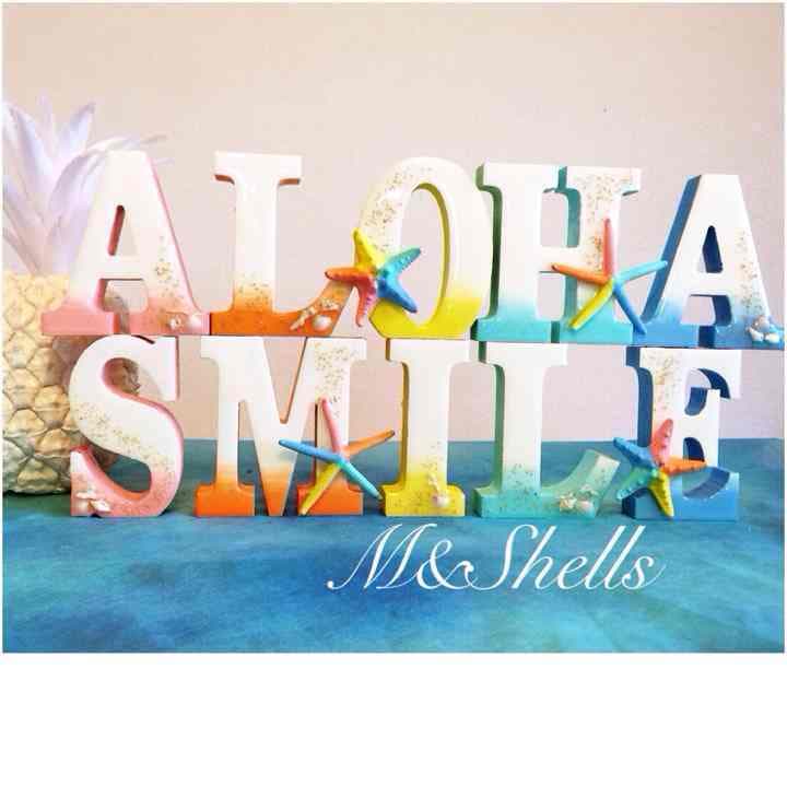 オーダー制 オブジェ ハワイアン雑貨 アルファベットオブジェ スターフィッシュ