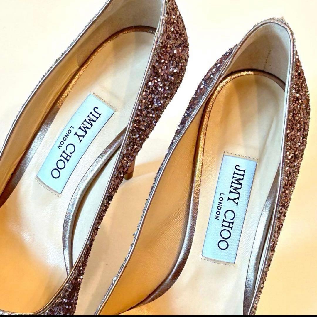 JIMMY CHOO ジミーチュウ ROMY グリッターパンプス ピンク 38