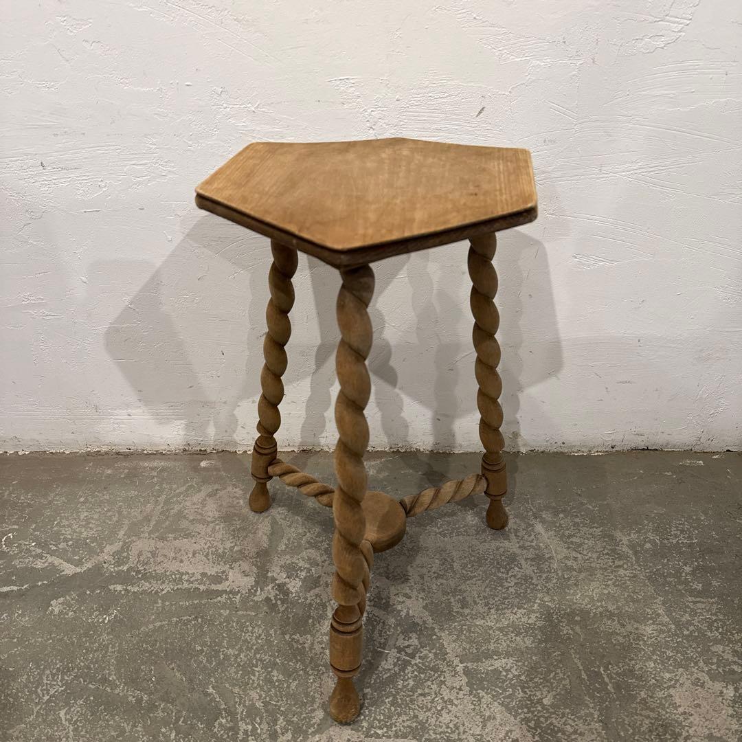 chiezouヴィンテージ　木製サイドテーブル　剥離