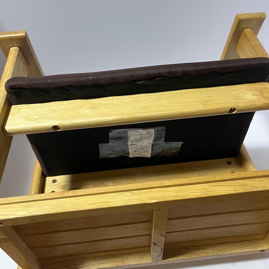 ドウシシャ 高座椅子 肘付スツール 木製チェア 高さ調節可