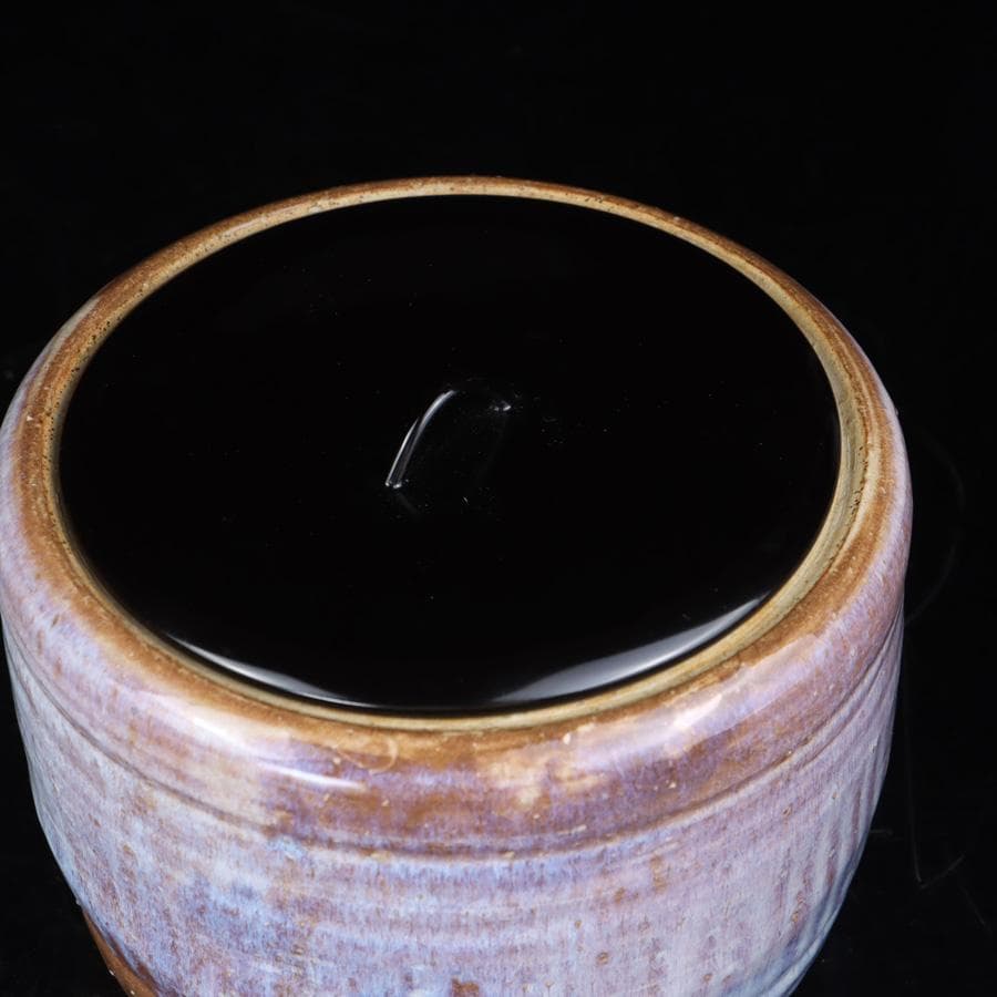 Y3107-2 茶道具 康起造 萩焼水指 共箱 替え蓋付　　　R.R.R