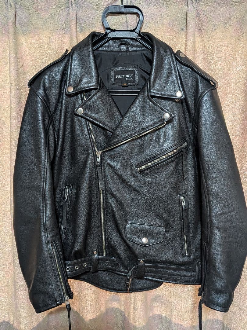 FREE BEE ブラック 牛革ジャケット L〜XL (表示LW)