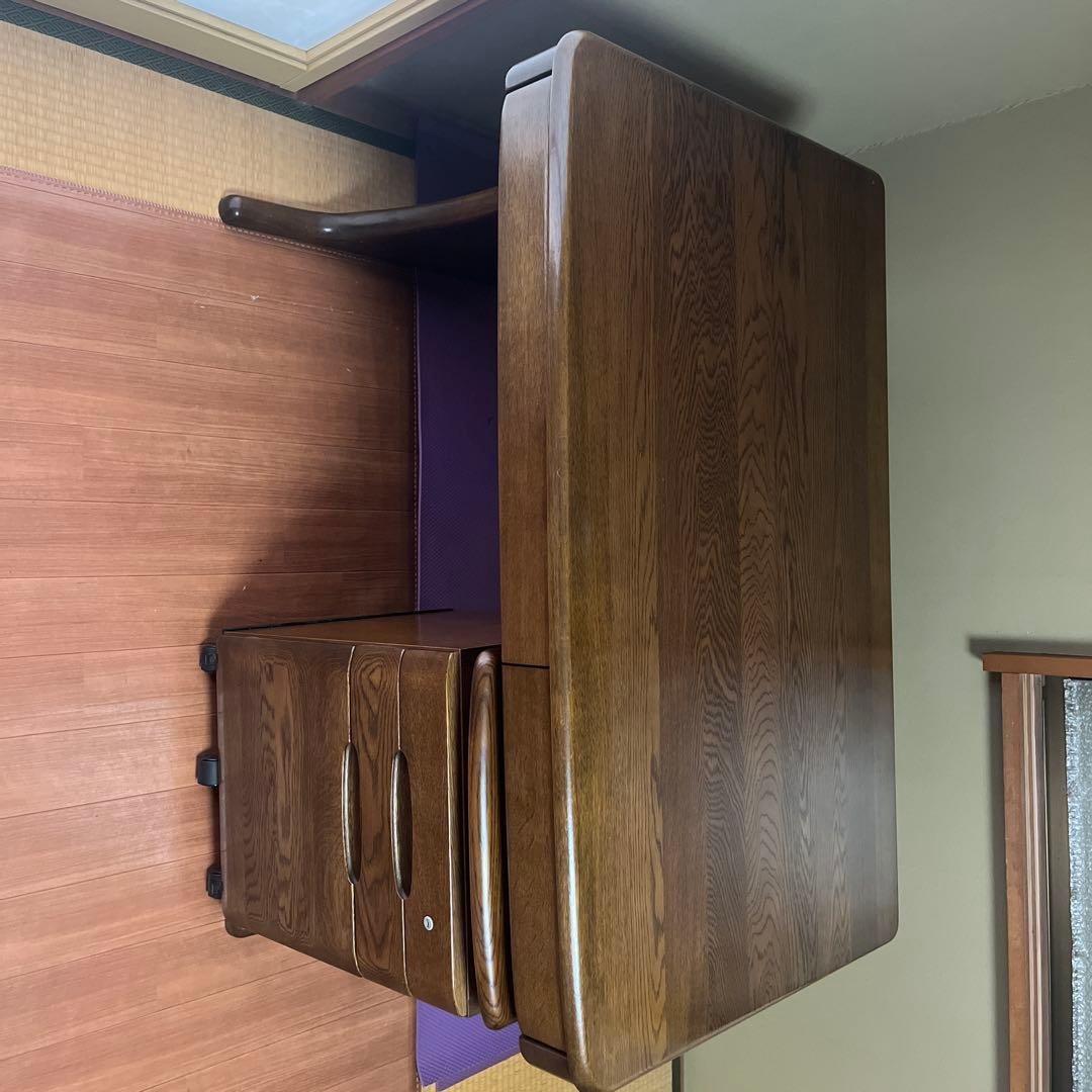 【２/２】カリモク学習机＋サイドワゴン（高さ奥行可変式）２点セット