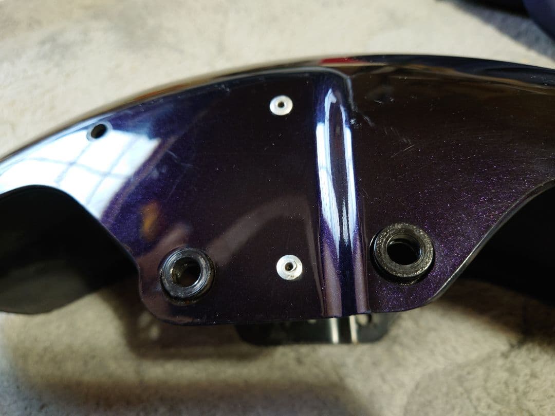 貴重ゼファー400フロントフェンダー純正色パープリッシュブラックマイカ当時物