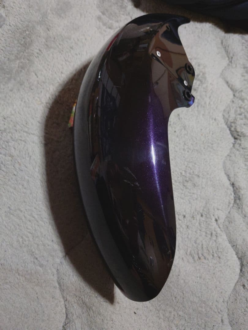 貴重ゼファー400フロントフェンダー純正色パープリッシュブラックマイカ当時物
