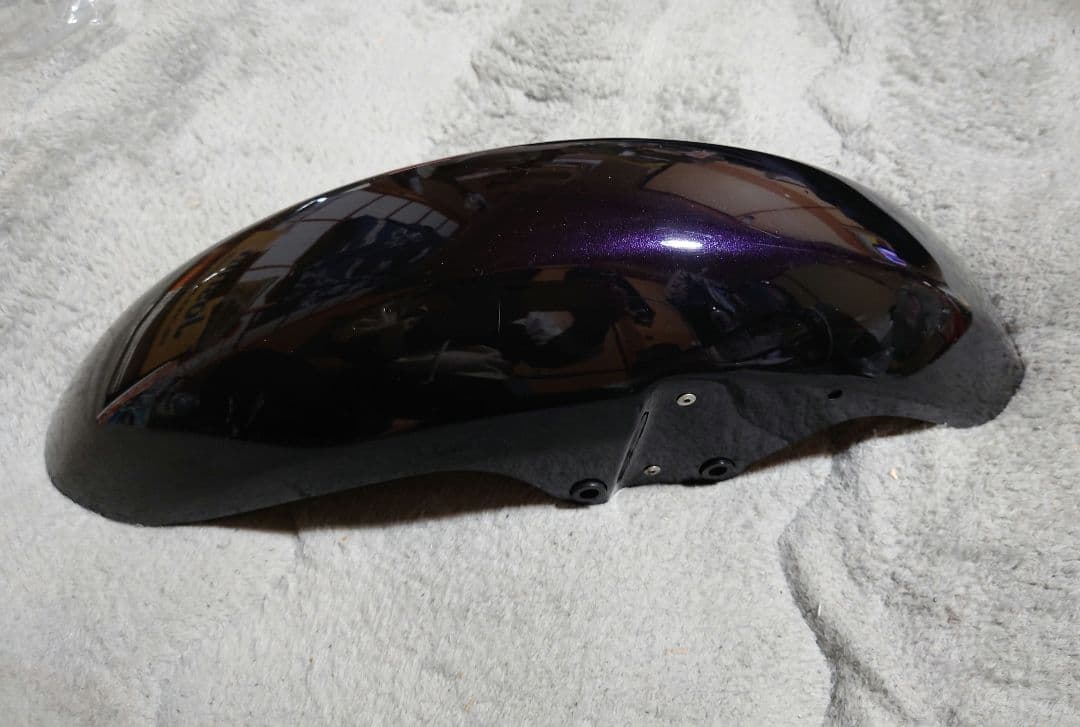 貴重ゼファー400フロントフェンダー純正色パープリッシュブラックマイカ当時物