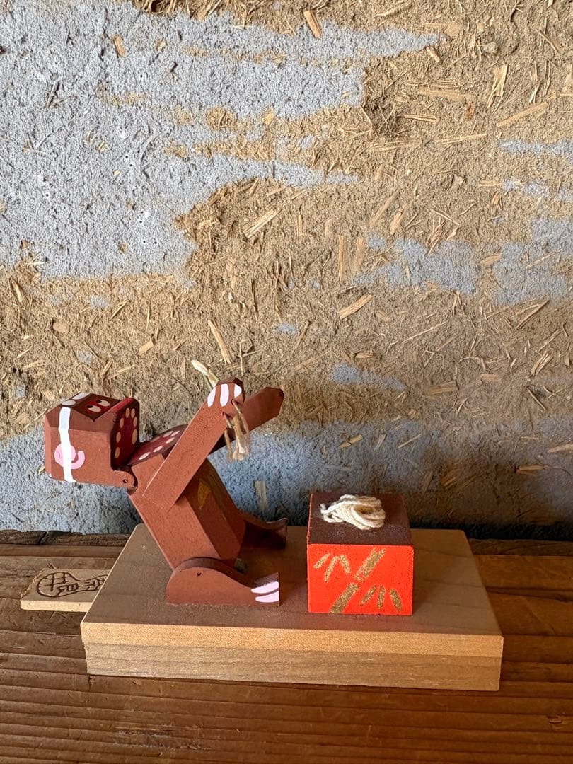 廃絶希少！奈良井宿藤屋土産物店 中西康二【からくり人形 蕎麦食い猿】郷土玩具