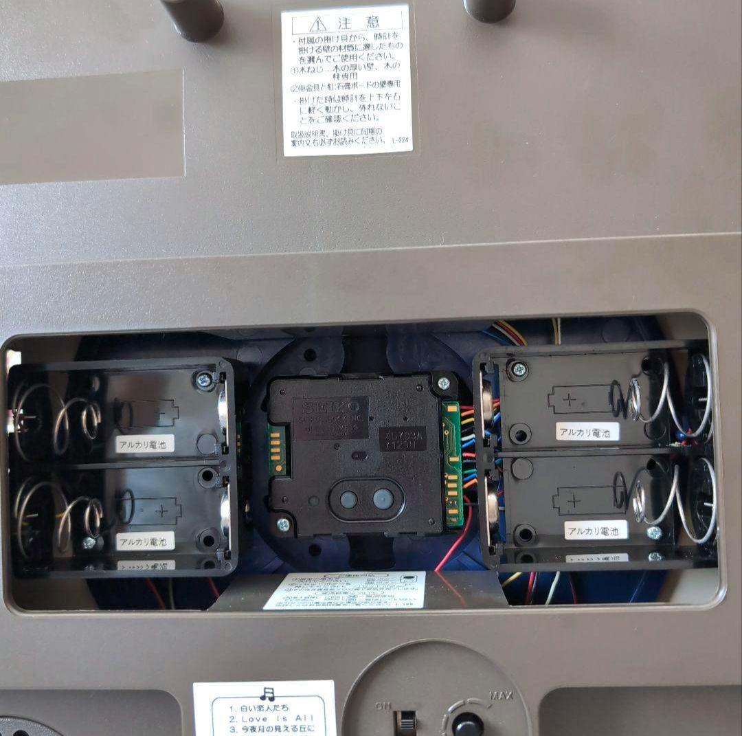 【美品】SEIKO からくり時計 電波時計 ウェーブシンフォニークリスマスソング