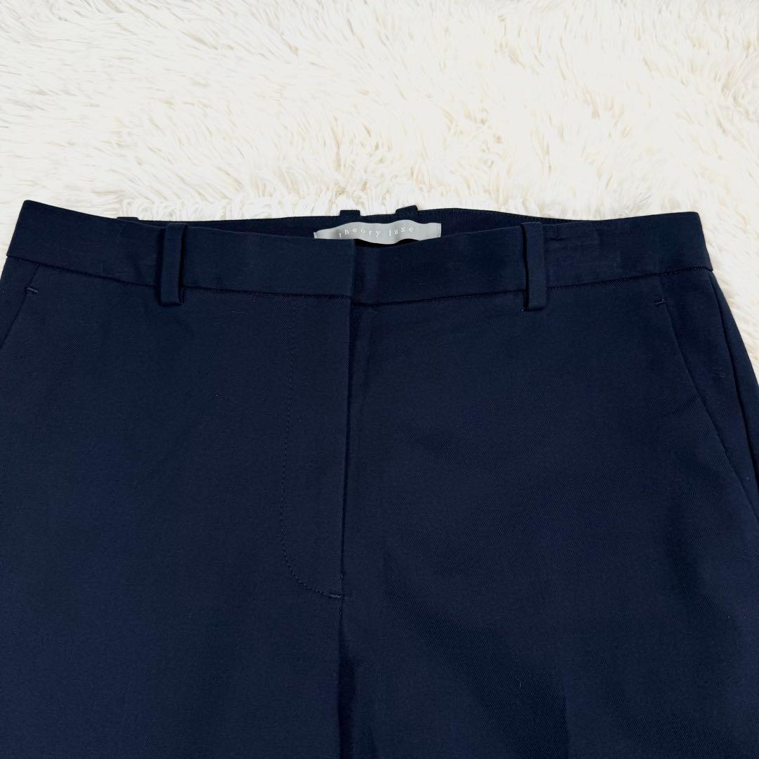 美品/近年タグ✨セオリーリュクス ノーカラージャケット パンツ スーツセット 紺