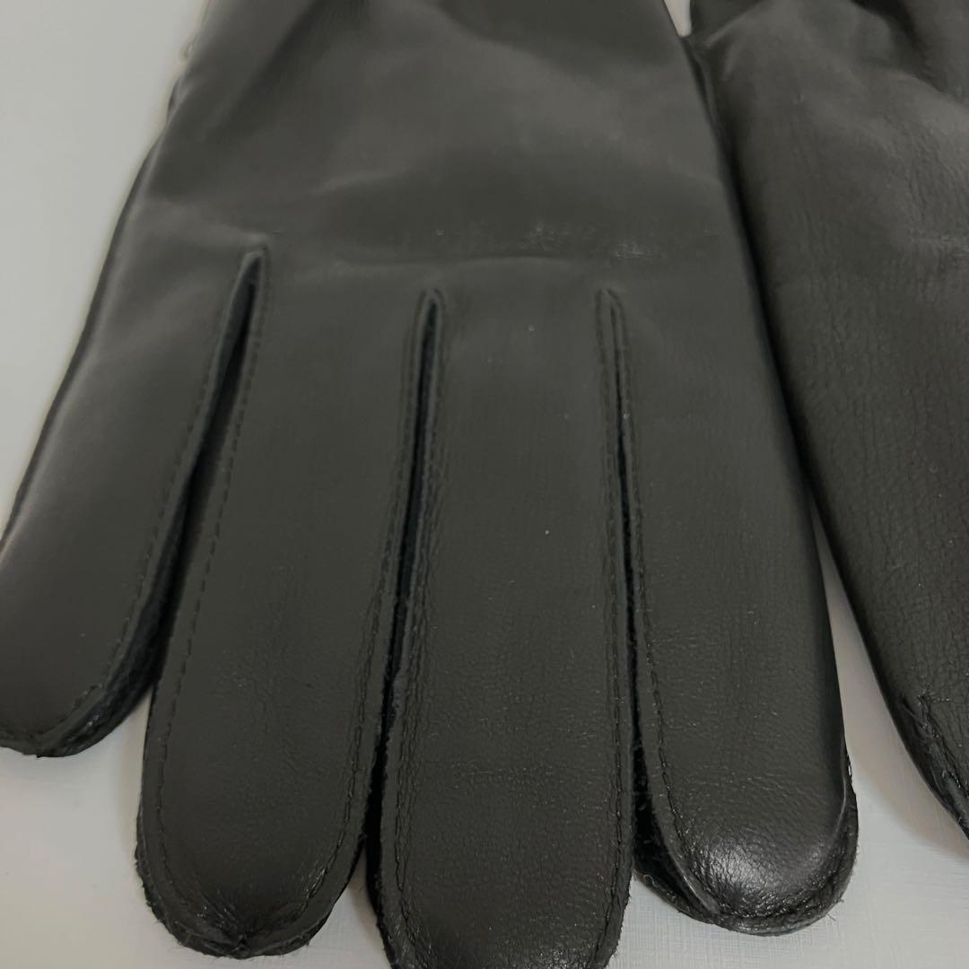 美品❤️MEROLA イタリア製 本革×カシミヤ100% メンズ手袋 ジッパー付