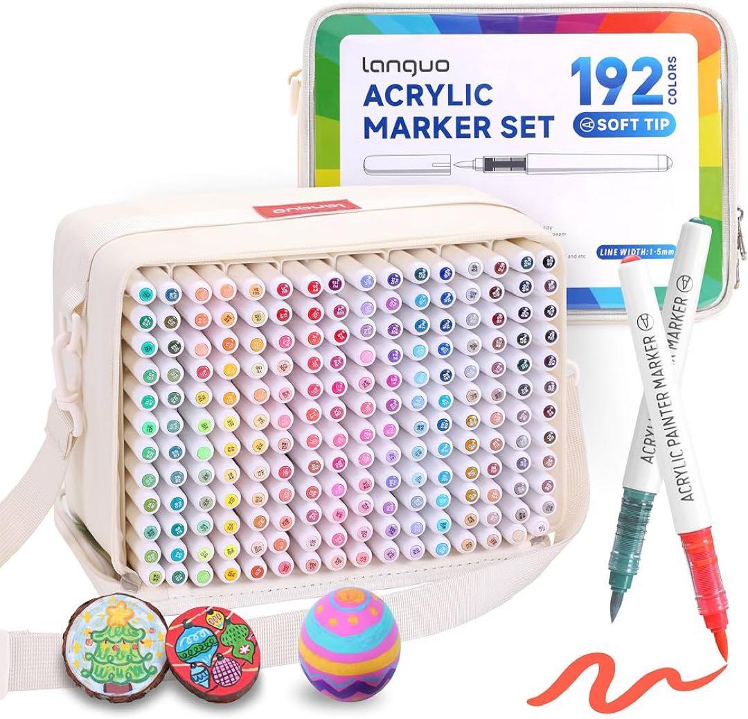 【美品】アクリルマーカー　192色　収納袋付き　ほぼ新品未使用　ペン　塗り絵