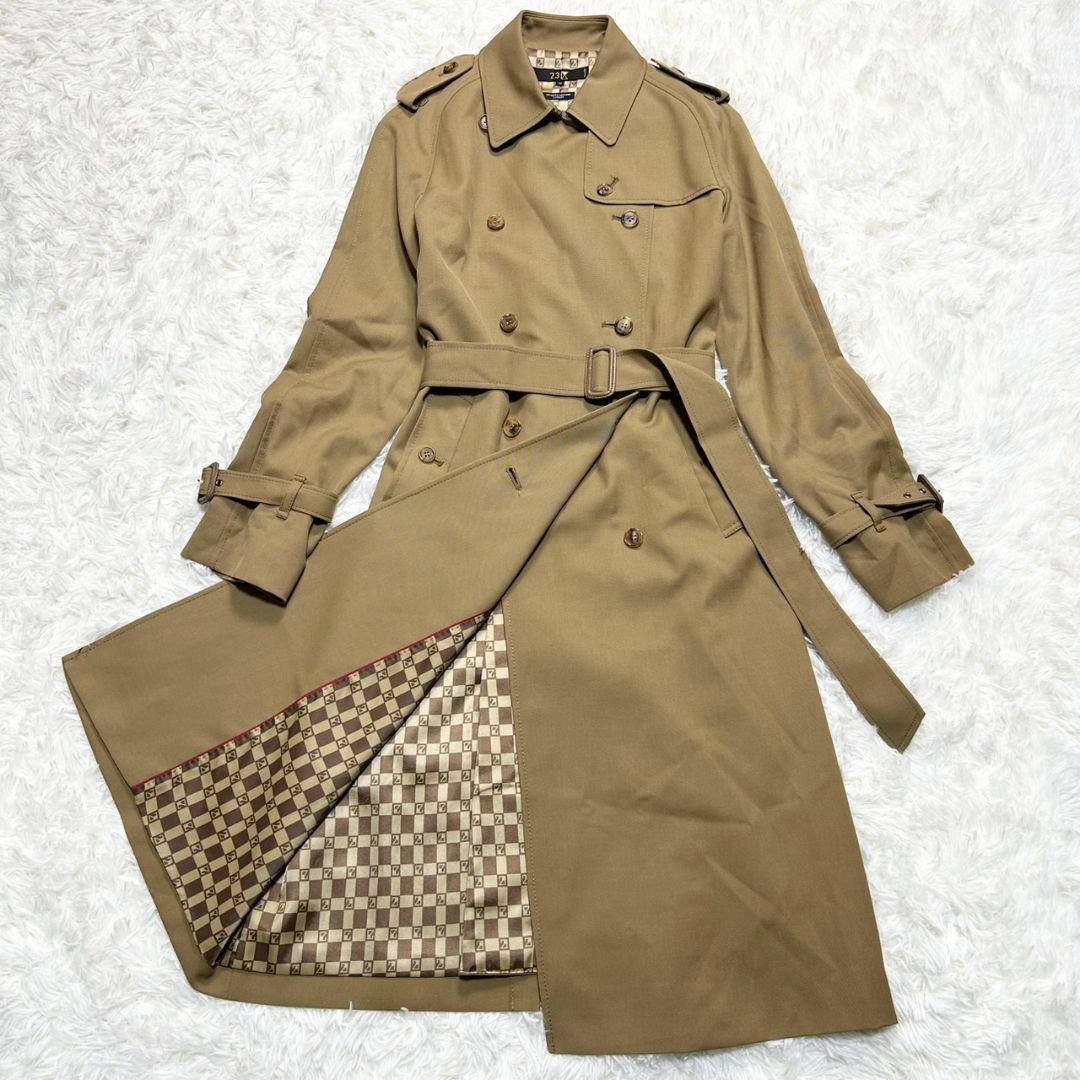 【美品】23区 トレンチコート 総柄 ベルト付き ベージュ Mサイズ