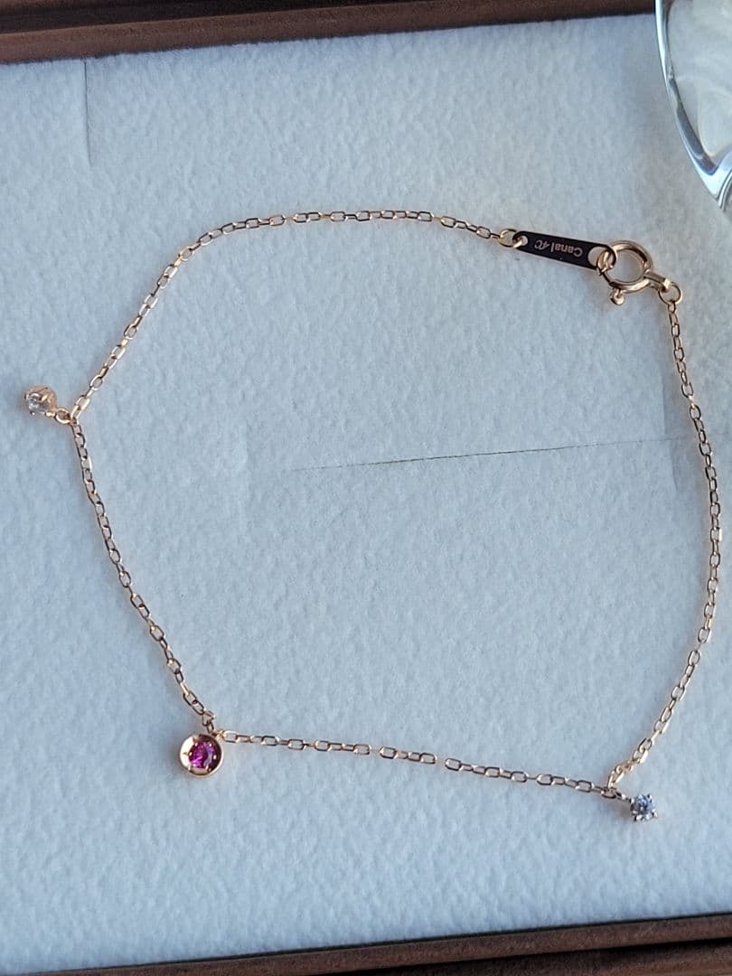 美品★Canal 4℃ K10 PGブレスレット ルビー ジルコニア