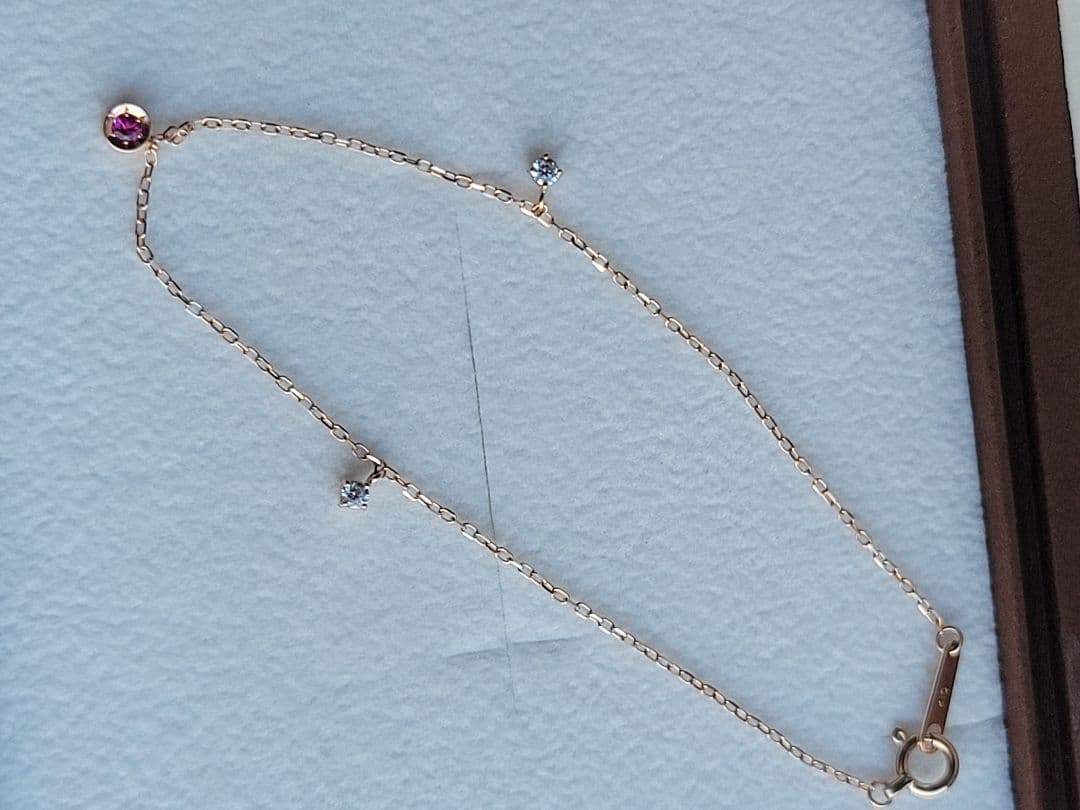 美品★Canal 4℃ K10 PGブレスレット ルビー ジルコニア