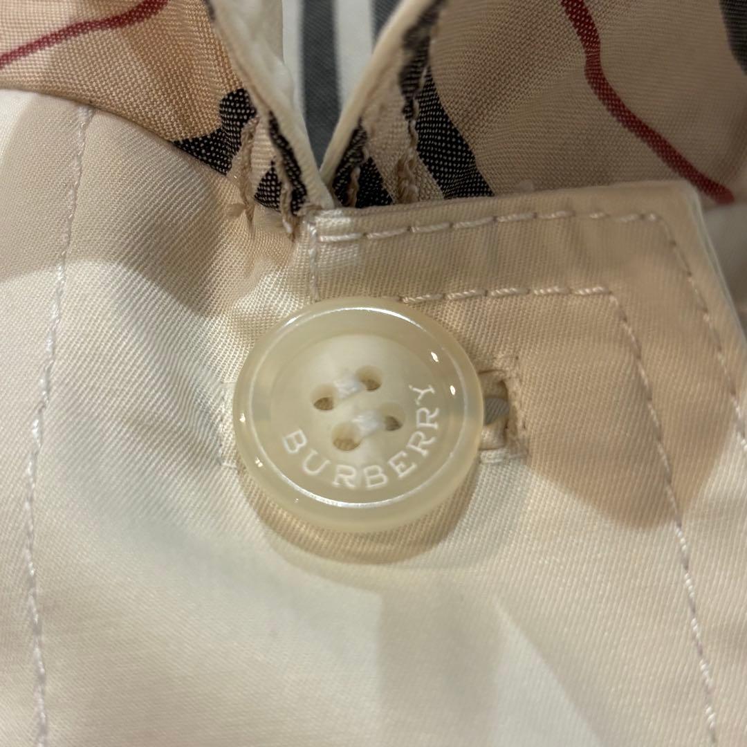 バーバリーロンドン　トレンチコート ストライプ　アイボリー　L