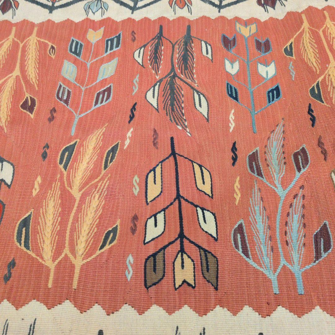 【極美品】手織り キリム トルコ・ウシャク産 絨毯 ウール 115×177cm