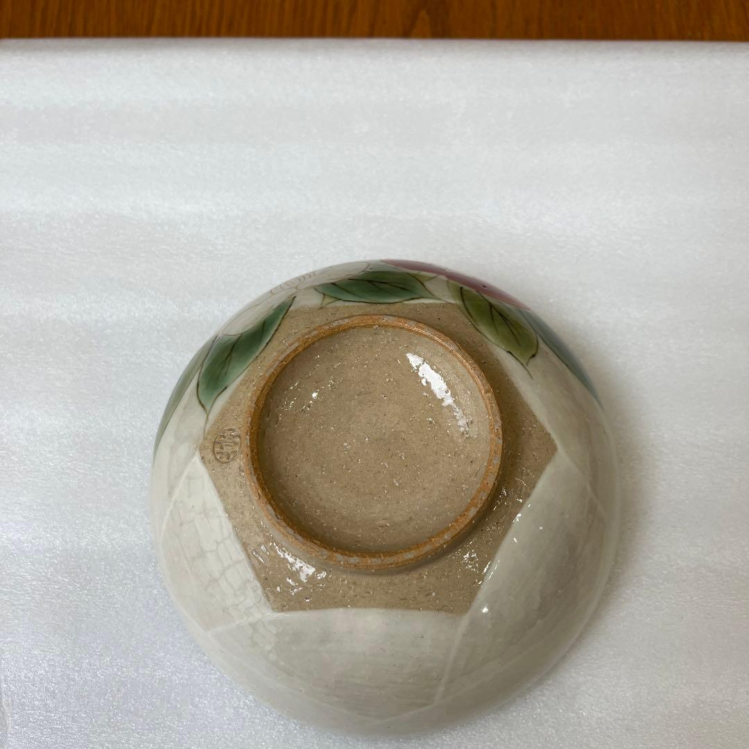 京焼・清水焼　陶あん　組茶碗　紅白牡丹　中✖️1点　小✖️1点