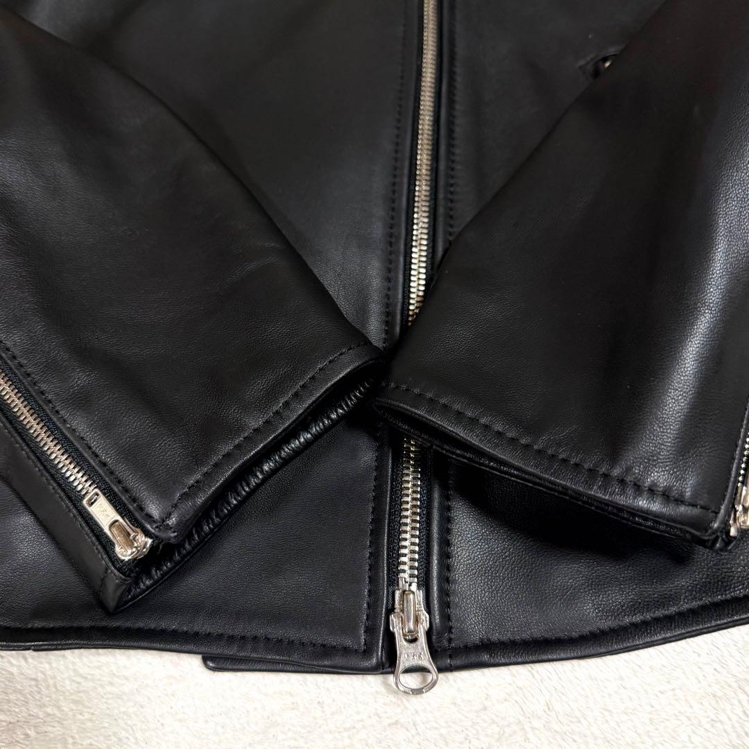 美品★23区★ラムレザーダブルライダースジャケット　40 羊革 ブラック　黒