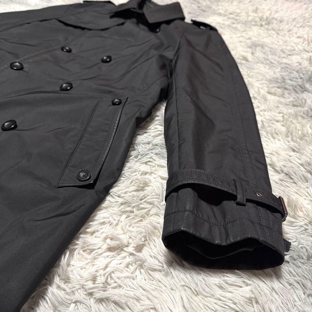 バーバリーブラックレーベル トレンチコート 裏地チェック 腰ベルト付き Lサイズ