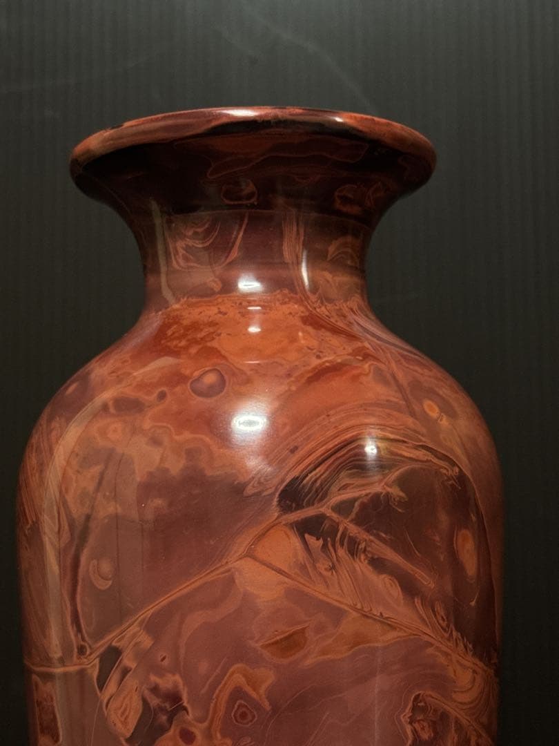 中国古玩 乾隆硝子 ガラス 練上 マーブル 花瓶