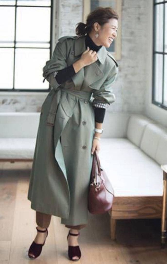 希少✨　【英国製】【玉虫】　大草直子さん着用　アクアスキュータム　トレンチコート