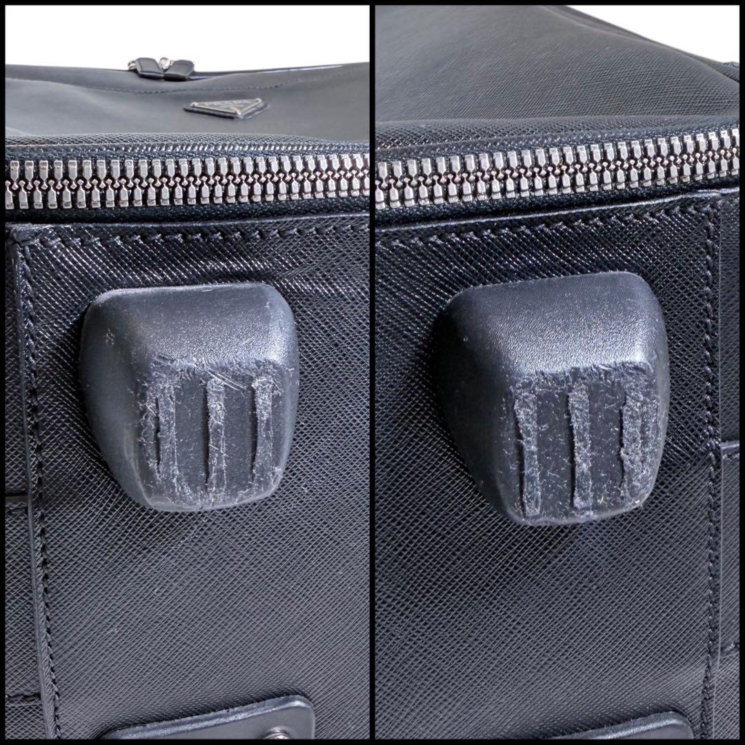 【美品】PRADA プラダ　サフィアーノレザー　スーツケース　三角ロゴ　旅行