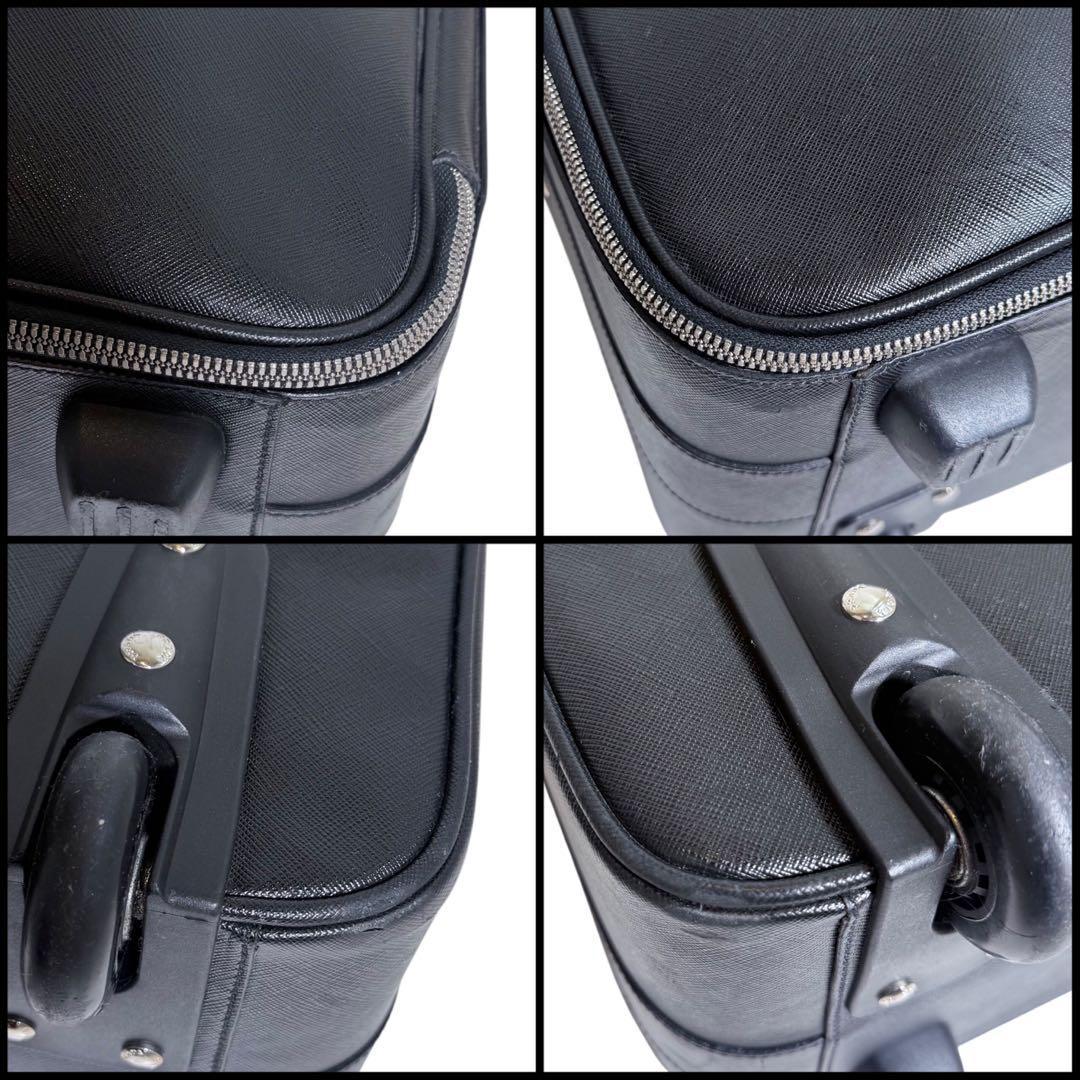 【美品】PRADA プラダ　サフィアーノレザー　スーツケース　三角ロゴ　旅行