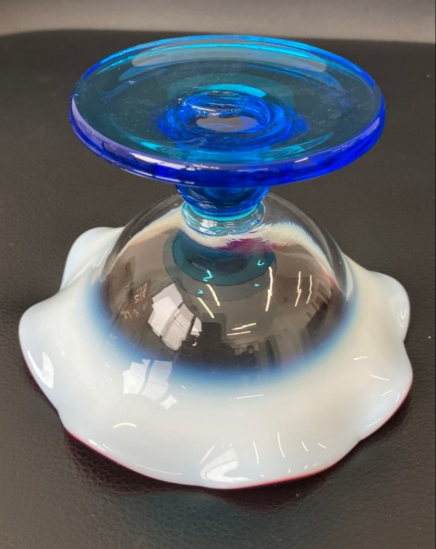 値下げ！大正モダン　氷コップ 和ガラス　三色 手吹き ガラス 乳白色 レトロ