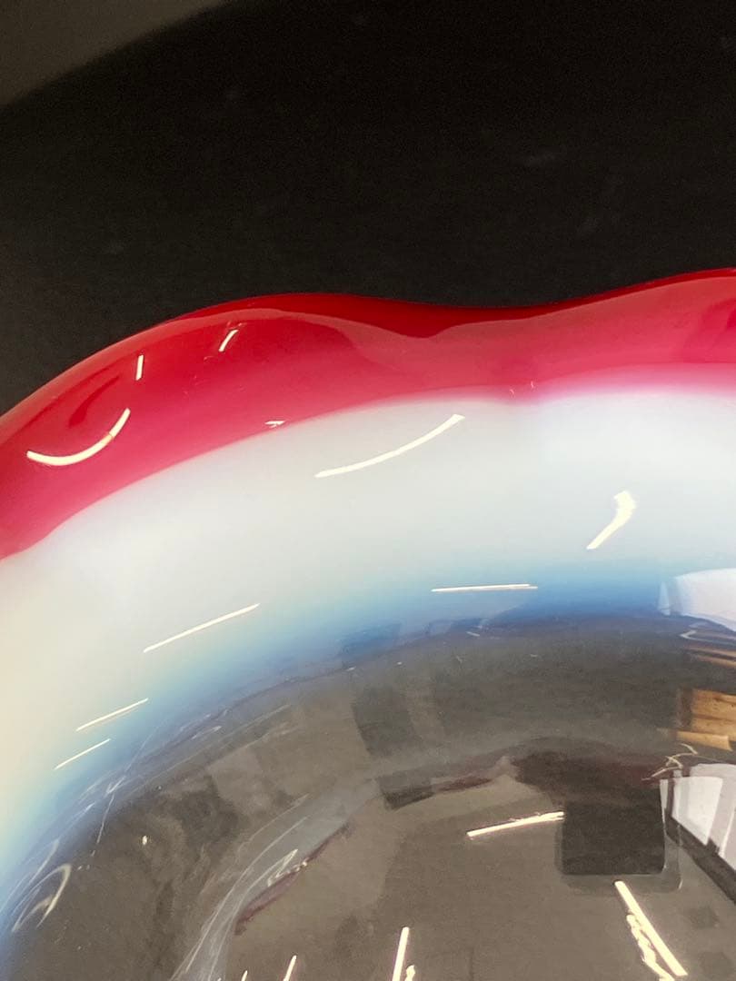 値下げ！大正モダン　氷コップ 和ガラス　三色 手吹き ガラス 乳白色 レトロ