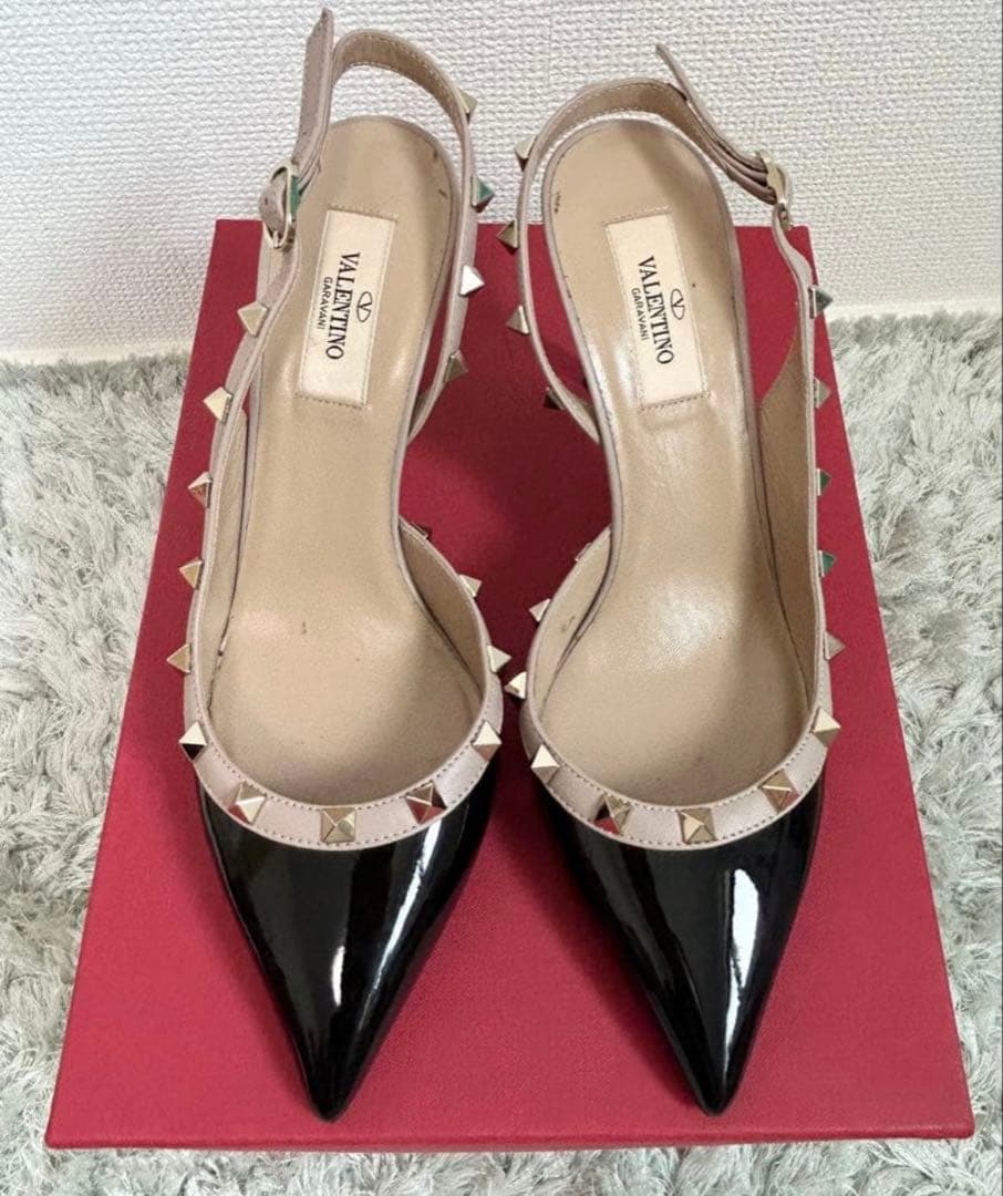 【美品】ヴァレンティノ アンクルストラップ　エナメル　パンプス　25cm