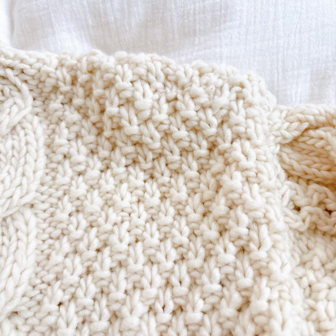 訳あり 未使用 かぐれ ペルーアランクルーネックニット アイボリー