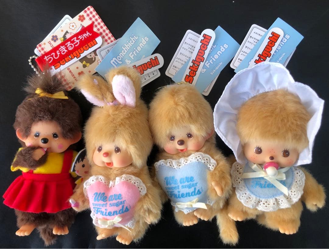 激カワ❣️正規品新品タグ付　スウィートシュガーちびまる子ちゃんモンチッチ4set‼️