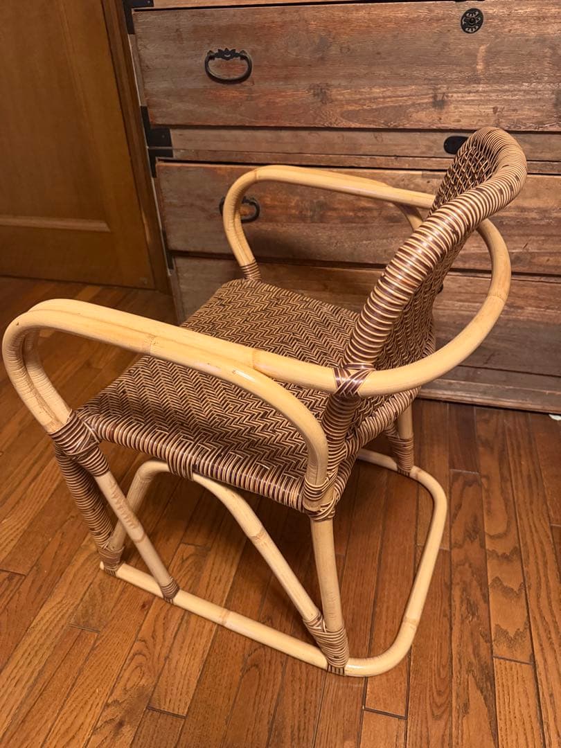 misa様昭和大正レトロハンドメイド？竹？ワラ？椅子イス　木工　巨匠作品芸術美術