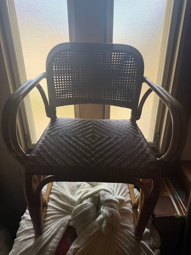 misa様昭和大正レトロハンドメイド？竹？ワラ？椅子イス　木工　巨匠作品芸術美術