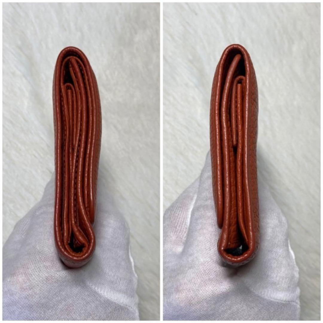 早い者勝ち　美品　PRADA プラダ　財布　ウォレット　三つ折り　橙　革　希少