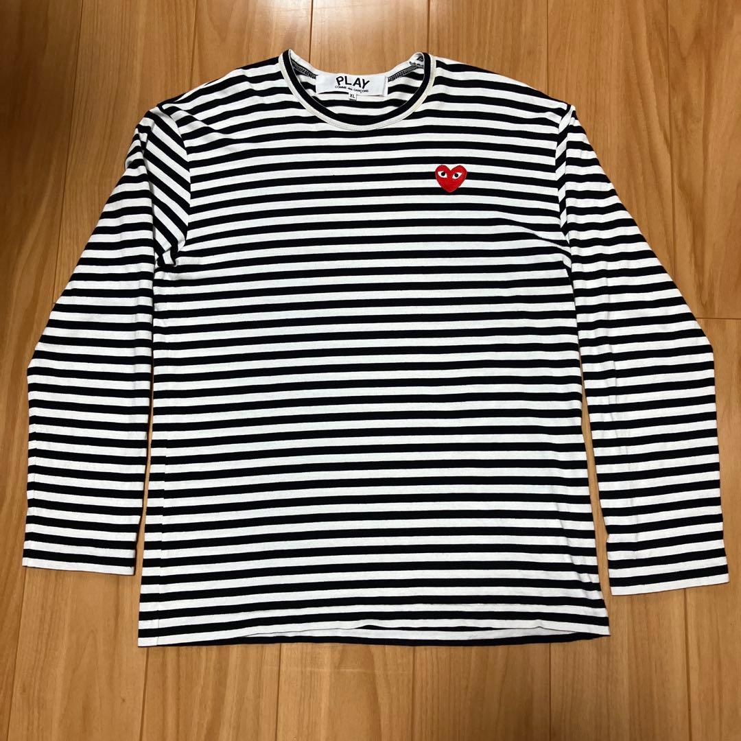 ■美品■XL■PLAY コムデギャルソン■ボーダー 長袖Tシャツ■AD2021■
