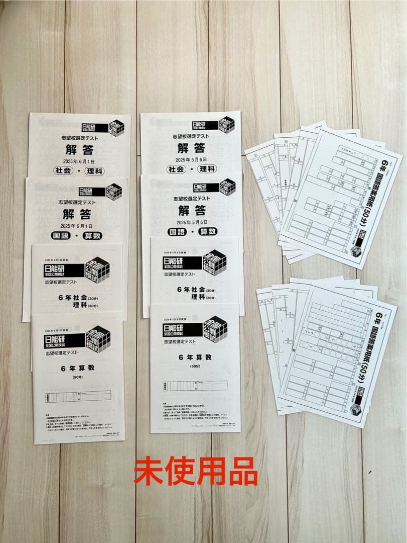 日能研 公開模試 6年 前期5回分★2025年度 最新版★一部アンサーガイド付