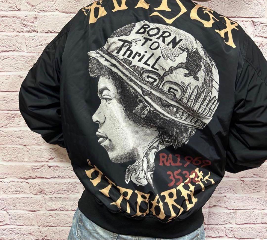 【☆破格のバックロゴ☆】AVIREX フライトジャケット XL 黒 入手超困難