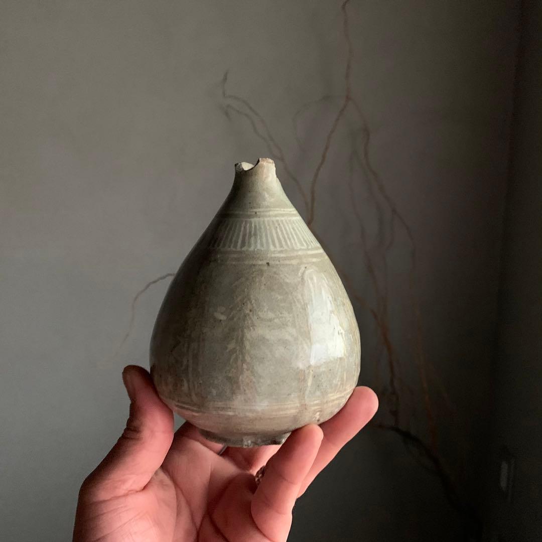 李朝 粉青沙器 白象嵌 徳利 朝鮮美術 古道具 古美術 アンティーク 15世紀