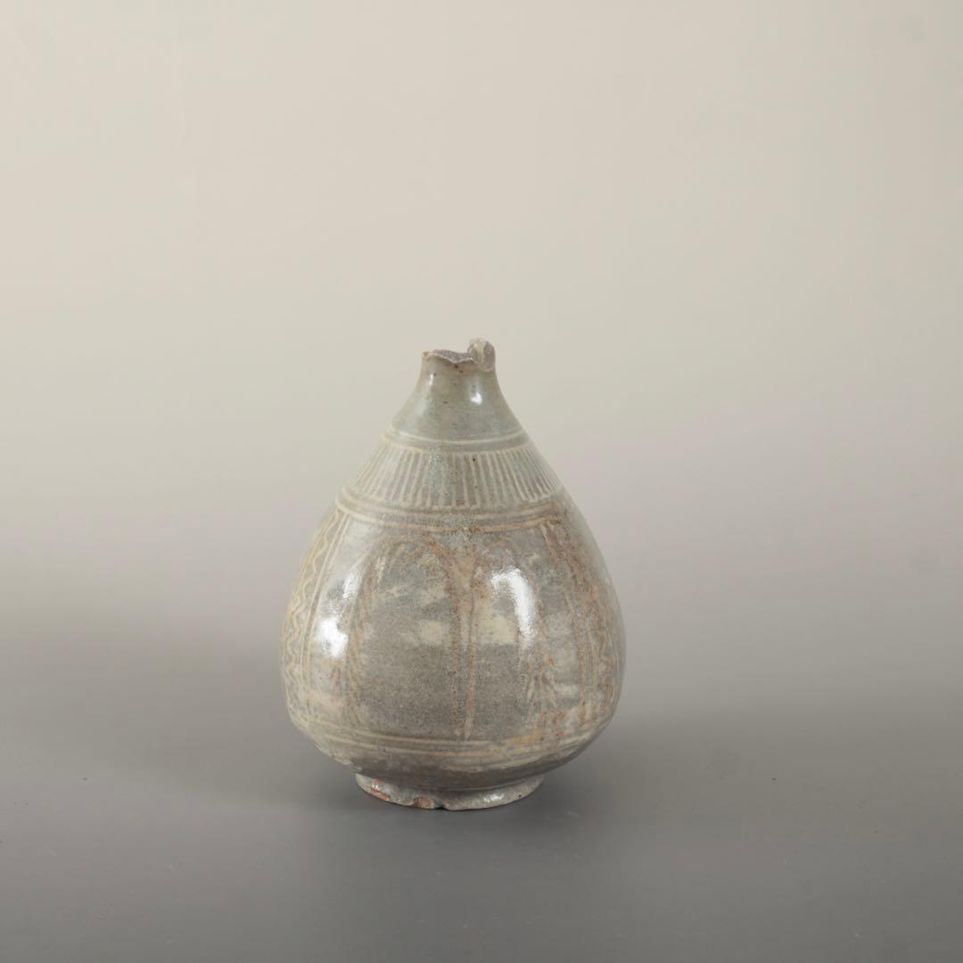 李朝 粉青沙器 白象嵌 徳利 朝鮮美術 古道具 古美術 アンティーク 15世紀