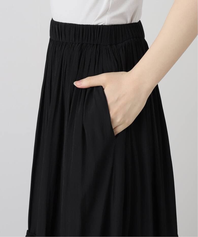 AP STUDIO ギャザーマキシスカート　ブラック