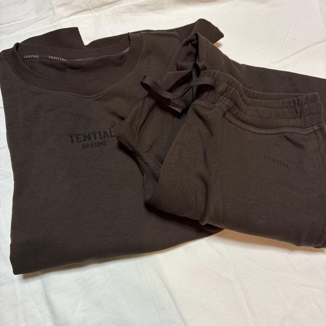 【特価】TENTIAL BAKUNE スウェット ウィメンズ 上下セットブラウン