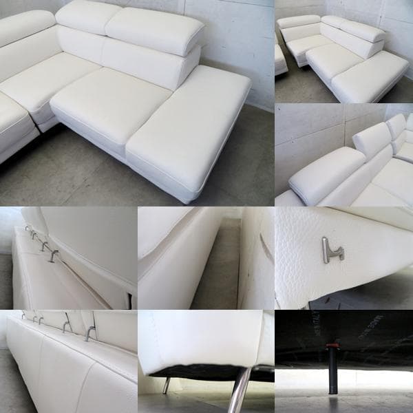 引き取り限定展示品■イタリア製■ニコレッティ■ルッカ■総革■L型カウ