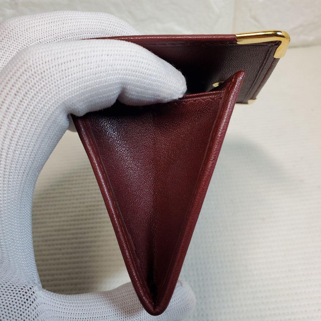 【美品】Cartier マスト バーガンディ ケース 財布 レザー