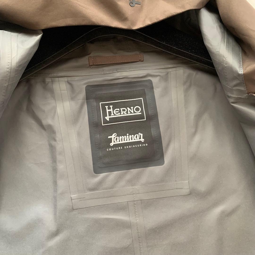 美品♡ ヘルノ ラミナー ゴアテックス ナイロン コート フード ブラウン 42