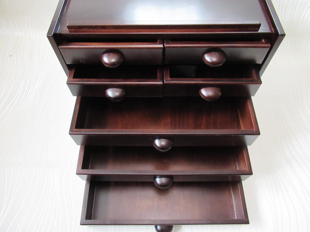 ほぼ未使用木製シェルフ 木工 小物入れ 引き出し トレー 豊岡クラフト 森林楽