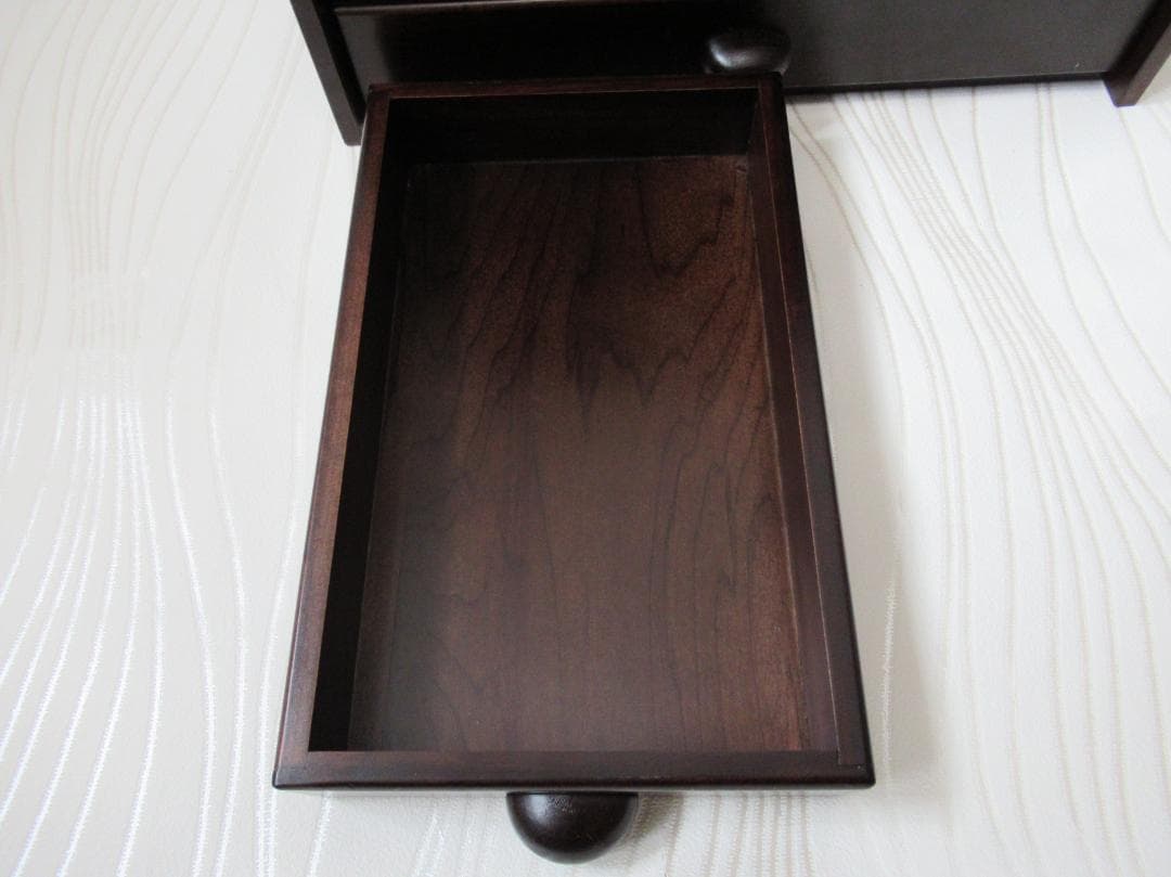 ほぼ未使用木製シェルフ 木工 小物入れ 引き出し トレー 豊岡クラフト 森林楽