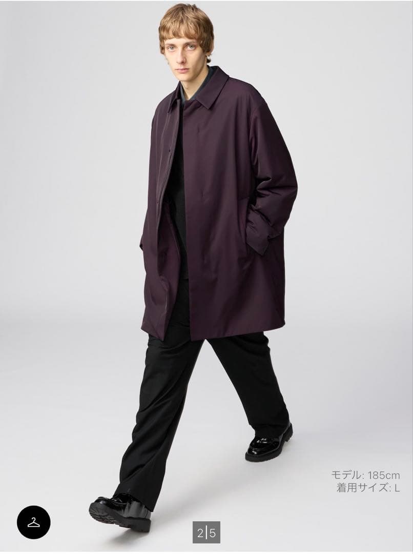 ユニクロC パフテックハーフコート ブラック　XXL 新品（試着のみ）