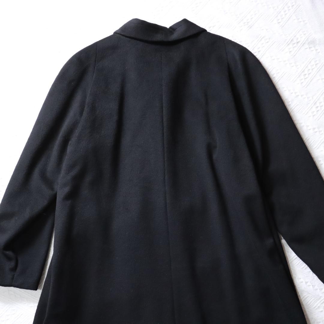 極美品！カシミア100％！高級ロングコート　丸襟　チェスターコート　マキシ丈